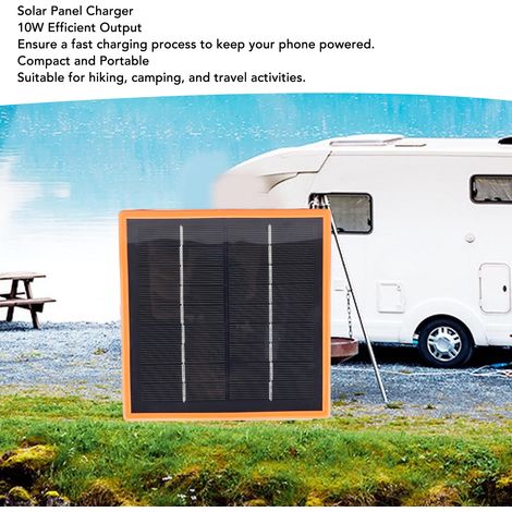 Caricabatterie solare Toivize, pannello solare portatile monocristallino USB Toivize da 10 W 5 V per telefoni, campeggio, escursionismo e viaggi. (1/4)