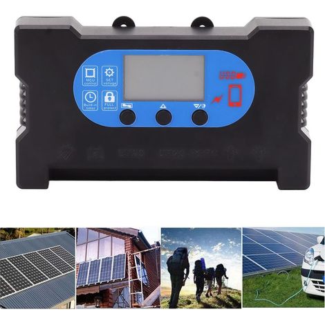 Régulateur Charge Solaire Lithium 50A avec Reconnaissance Automatique, Dual USB et Type-C, ABS pour Batteries 12V/24V (1/5)