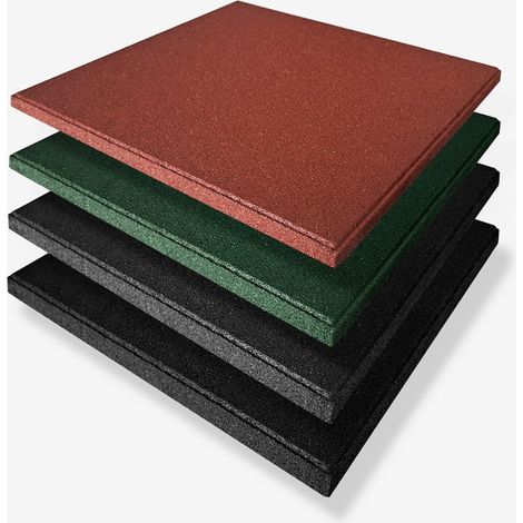 Karat – Dalle de protection caoutchouc 50 x 50 cm – Épaisseur 25 mm – Antidérapante et amortissante – Installation sans colle – Résistante aux intempéries