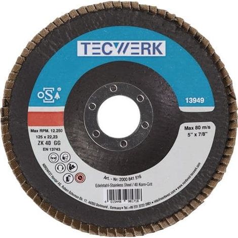 TECWERK Fächerscheibe D.125mm K.60 kon.INOX ZK TECWERK (1/2)