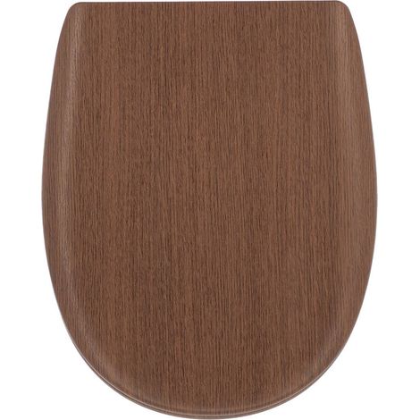 Abattant wc bois moule 18 pouces forme plate attaches acier inoxydable - facon chene marron - Tendance (1/5)