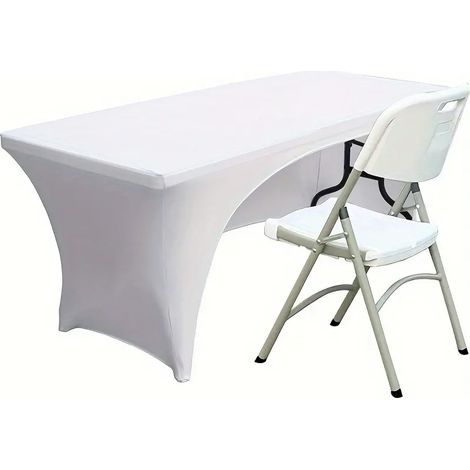 Flexible Tischdecke für rechteckigen Konferenztisch 180x76cm, offene Rückseite, weiß