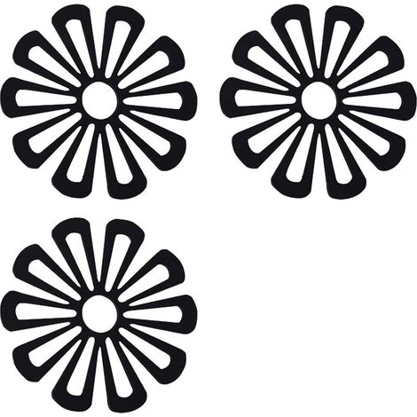 3-teiliges Mehrzweck-Silikonuntersetzer-Set, geformte Silikon-Platzsets, Tischsets für Esszimmer, hitzebeständige schwarze rutschfeste Matten für Tische, Küchen und Pfannen (1/5)