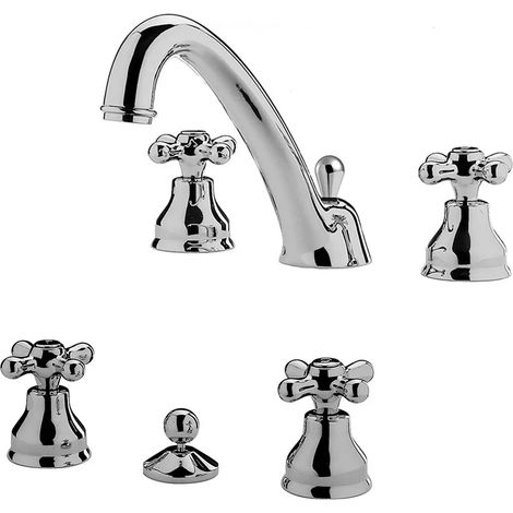 Set miscelatori Paffoni Iris a tre fori lavabo e bidet con scarico incluso (1/5)