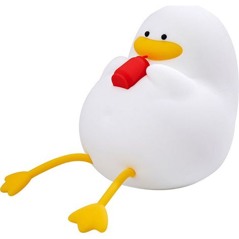 Veilleuse LED en Silicone, chargeur USB, luminosité réglable, lampe en forme de canard doux et mignon avec support pour téléphone, sans chapeau (1/5)