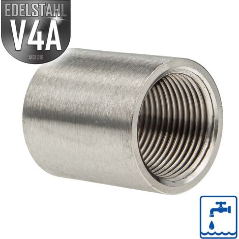 ES Muffe - Schweißmuffe Edelstahl V4A (AISI 316), IG 1 Zoll (1/4)