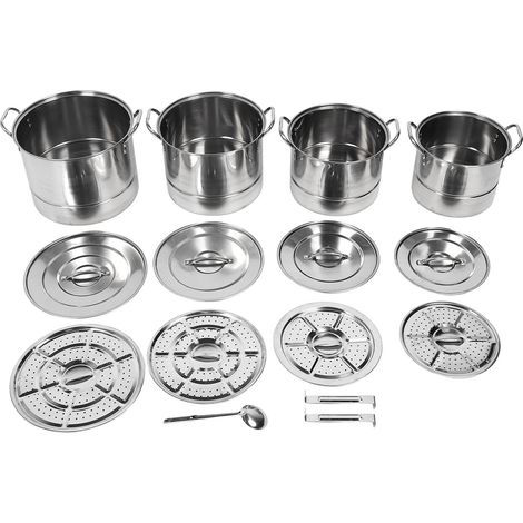 Ensemble de marmites en acier inoxydable, grande capacité, polyvalent, avec couvercle, pour la cuisine de la maison, 4 pièces