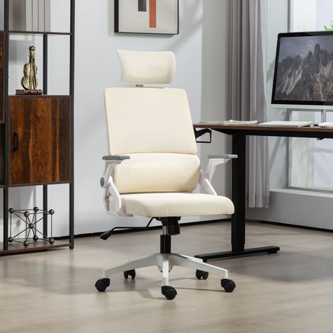 Chaise bureau Chaise bureau Chaise bureau hauteur réglable 1 appuie-tête - Dimensions: 60x61x121,5 cm - Couleur: Beige