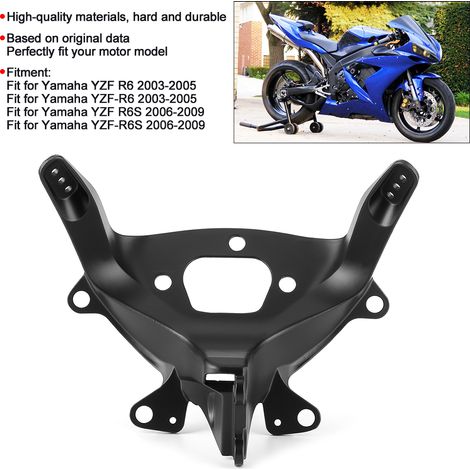 Modification moto 2003-2009 YAMAHA YZF R6 R6S support de carénage noir support de phare moto (MT311-016-BLACK) (1/5)