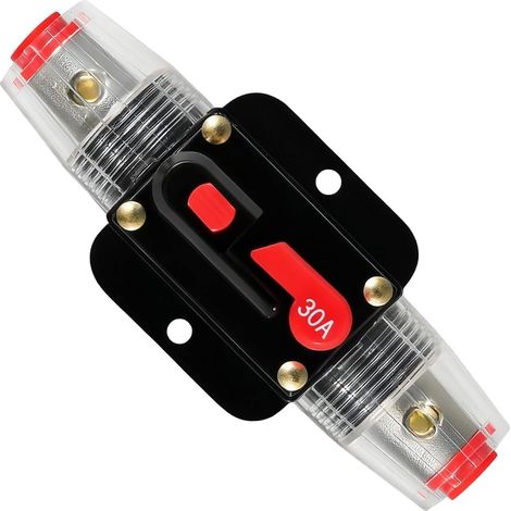 30A Disjoncteur Interrupteur, Disjoncteur Interrupteur 30A Étanche avec Réinitialisation Manuelle, 30Amp Auto Coupe-circuit Protection de Voiture 12V-24V, Fusible Réarmable pour Son Audio Voiture RV (1/5)