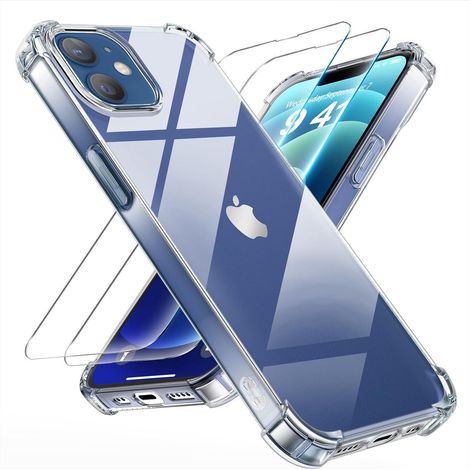Panzerglas iPhone 12 3in1 TPU Schutzfolie Hülle iPhone 12 Transparent (1/5)