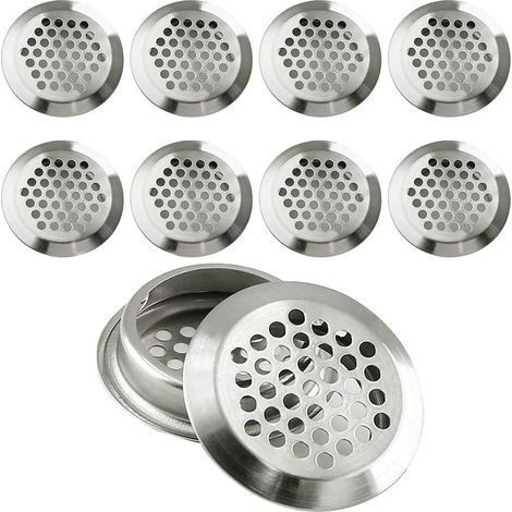 10 pièces évents d'aération 35mm évent de soffite circulaire en acier inoxydable évent rond maille trou persienne pour cuisine salle de bain armoire armoire (1/5)