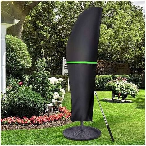 Housse de Protection pour Parasol avec Tige et Parasol déporté 2 à 4 m Grand Parasol Protection Contre Les intempéries, Les UV, Le Vent Outdoor pour Parasol déporté 280 x 30/81/46 cm (1/5)