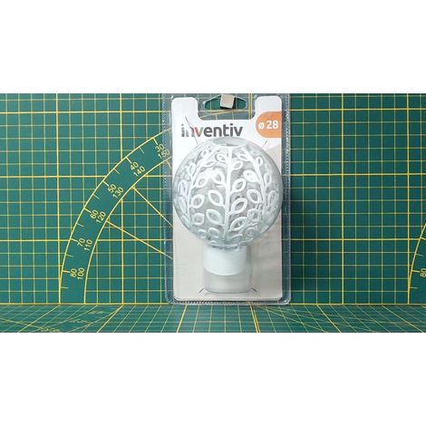 Embout Boule Blanc D28 - Rideaux - INVENTIV