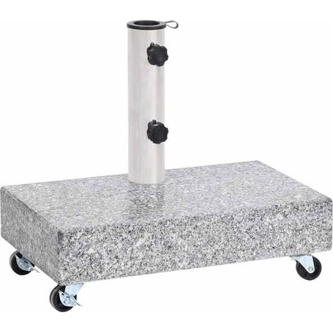 Socle de parasol gris clair, 45x25x8,3 cm en granit. (1/5)