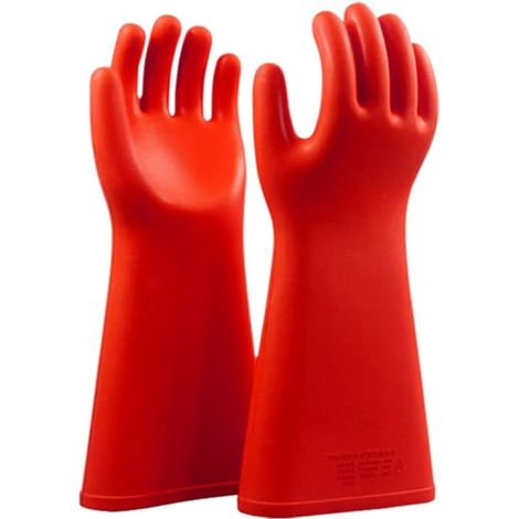 Gants isolants en caoutchouc pour électriciens, haute tension, étanches et isolants, pour monteurs de lignes électriques 12 kV kV. (1/4)