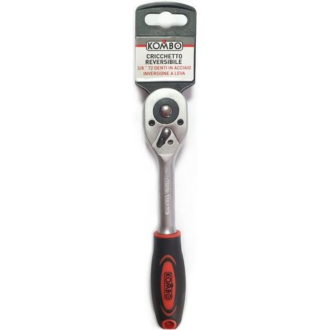 Cricchetto reversibile 3/8 a 72 denti in acciaio alta qualità, inversione a