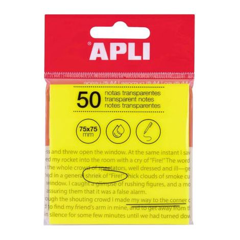 NOTAS ADHESIVAS APLI 50h 75x75 TRAS.AMA