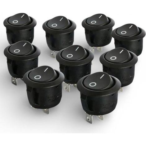 10 Pezzi Interruttore a Bilanciere ON/OFF 6A 250V 2 Poli per Auto 12V LED
