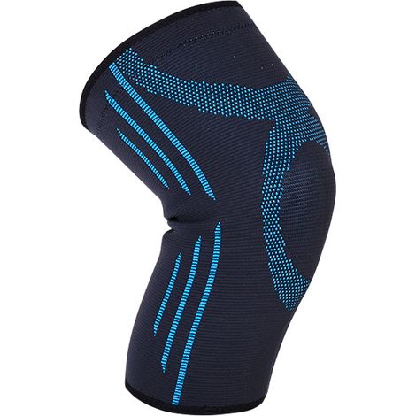 Genouillère sport élastique noire bleue manchon bandage de soutien pour volleyball football (1/5)