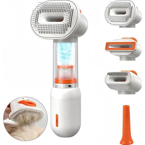 Brosse Chien Électrique 4 En 1, Toilettage, Chien Chat, Peigne, Brossette, Coupe, Sous-Couche, Complet (1/5)
