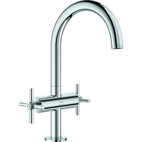 GROHE Mitigeur lavabo monotrou Atrio 21144 DN15 Taille L poignée croix chromé, 21144000