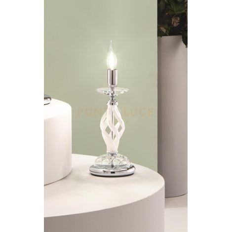 LUMETTO 1306 1 LUCE BIANCO E CROMO ATTACCO E14 H.33CM