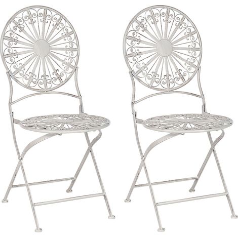Gartenstuhl 2er Set SCAFA Metall Weiß