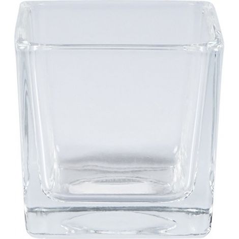TrAdE Shop Traesio - Vaso Cubo 10x10x10 Cm Cristallo Vetro Candele Confetti Porta Fiori Porta Pianta -