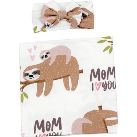 Couverture Garçon Fille avec Bandeau Élastique Serviette Emmaillotage Jolie Né Couverture Emmaillotage pour Berceau (1/5)