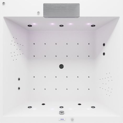 CAME FALLS POOLMASTER Baignoire balnéo, 175x175x50cm, chromé (1/4)