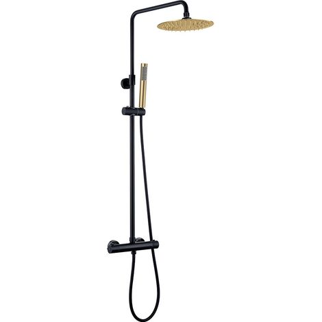 LLAVISAN L127454 ROUND Columna Termostática 83-120 cm Negro Mate Oro - ref: L127454 (1/5)