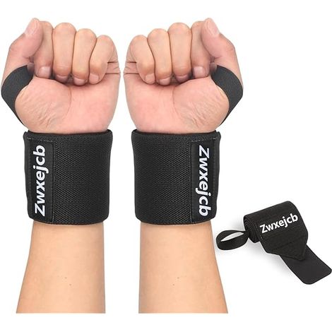 Wrist Wraps - 36 cm x 5 cm - Polyester Nylon Blend - For Bench Press Shoulder Press Strength Training - 1 Pair (1/5)
