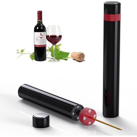 Cavatappi, cavatappi a pressione d'aria, tappo di sughero, apribottiglie per vino rosso, utensili portatili per l'apertura delle bottiglie, accessorio professionale per il vino, pompa per bottiglie (1/5)
