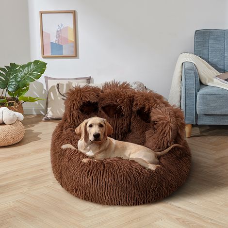 Cute Warm Brown Warm Bear Paw Dog Kennel Soft Plush Pet Bed Diameter 50cm (1/5)