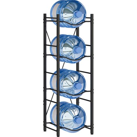 Porte-bouteille d’eau à, 4 niveaux pour support de bouteille d’eau pour cuisine, salle à manger noir