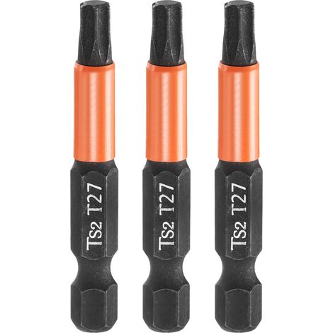 3Pcs Embout Tournevis Torx T27 1/4" Hex Shank Longueur 2" (50mm) (1/5)