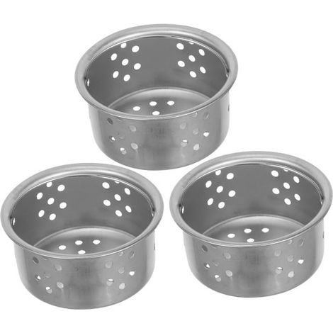 3 pezzi Filtro da cucina Filtro per lavello Filtro per lavello Colino per lavello con maniglia Scolapiatti Collettore di，Argento，acciaio，3 pezzi (1/5)