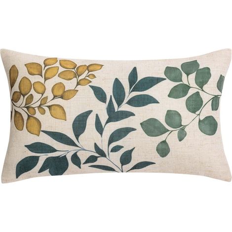 Coussin Déhoussable Polyester & Lin – Fermeture Zippée – ILONA – Lavable et Certifié Oeko-TEX - 30 x 50 cm