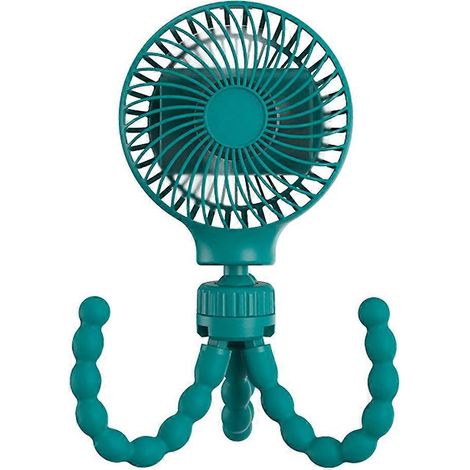 Ventilateur de bureau USB 4Levels Mini en forme de pieuvre avec trépied flexible, 9 V, 4 W, batterie 3000 mAh, vert (1/4)