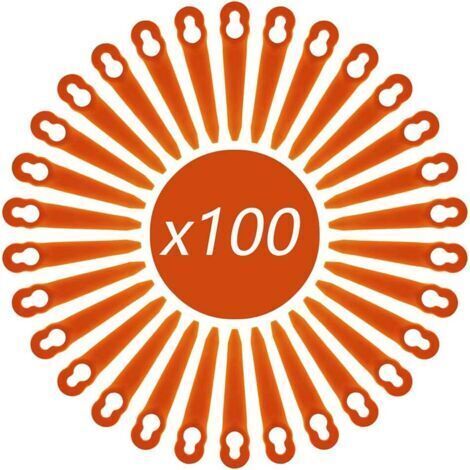 BARKBUSTERS Lot de 100 Lames Compatible pour Coupe Bordure Stihl PolyCut 2-2 PolyCut 3-2, FSA 45 FSA 57 FSE 52, Lames en Plastique pour Coupe Bordure Stihl sans Fil