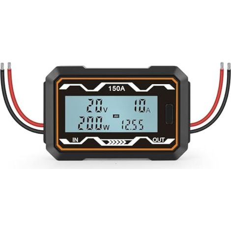 Ampèremètre CC numérique 100 A/150 A/200 A, multimètre CC numérique avec écran LCD, analyseur de tension, de courant et d'énergie pour la mesure de la décharge des batteries RC et de l'énergie solaire (1/5)