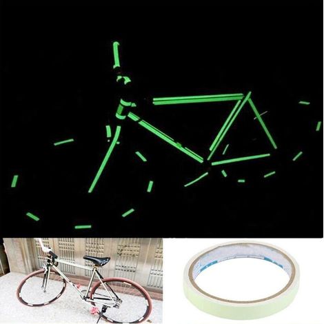 nastri autoadesivi fluorescenti, rimovibili, impermeabili, si illuminano al buio, per scale, palcoscenici, biciclette, camere da letto, garage - 2,5 cm x 3 m (1/4)