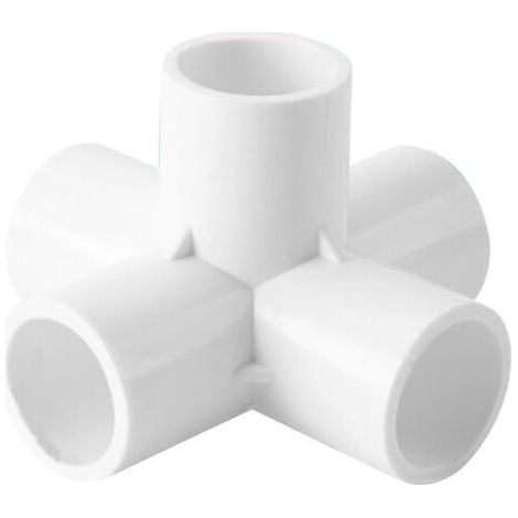 Raccord coudé en PVC - 3 voies - Raccord de tuyau - Raccord adaptateur 3/4/5 voies en PVC pour conduites d'eau domestiques (1/5)