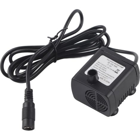 Pompe à eau submersible solaire DC12V – Débit 420L/H – Hauteur de refoulement max 2M – Étanchéité IP68 pour fontaines et étangs (1/5)
