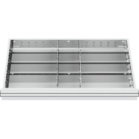 Compartimentage de tiroir STIER, séparations en métal, BLH 200-300 mm, dimensions intérieures 800x450 mm, 12 casiers, 6 x TW 325