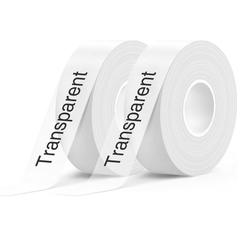 2 Rolls Extended Thermal Self Adhesive Labels  15mm x 6m/Roll  Black on Transparent (1/5)