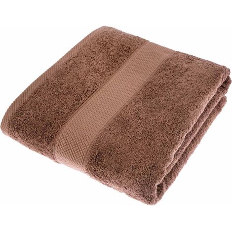 HOMESCAPES Frottee Strandtuch 100% Baumwolle braun