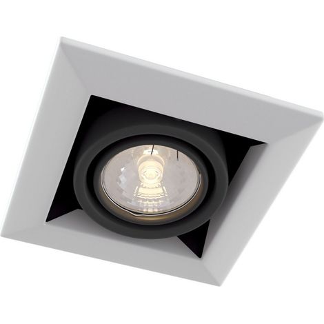 Metal Modern Spot encastré carré blanc, 1 lumière, GU10 (1/4)