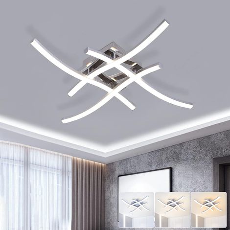 Plafonnier LED, Lustre LED basse consommation, Applique murale design ondulée, Suspension moderne, 3 températures de couleur, 48 cm (1/5)